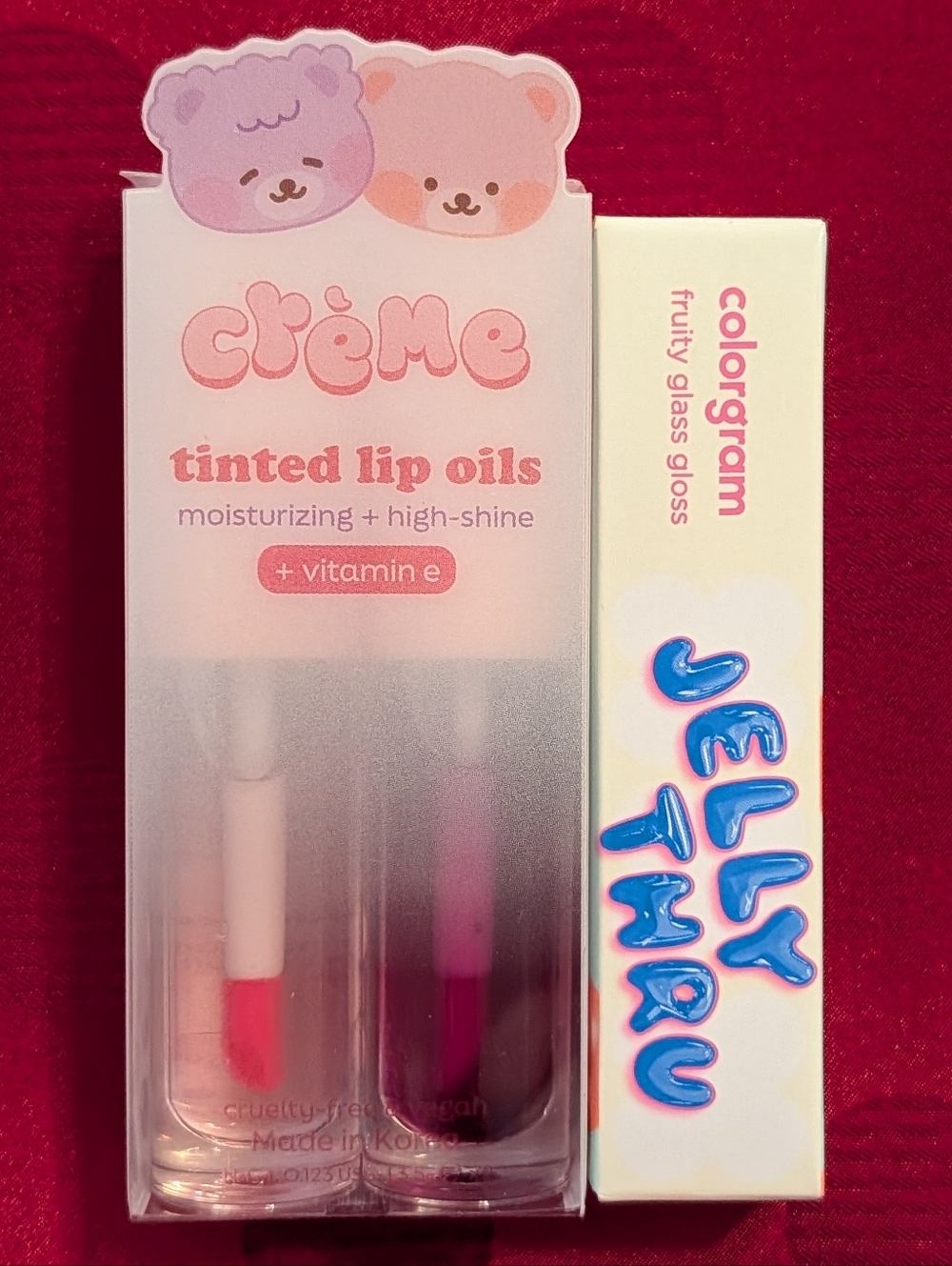 The Crème Shop Tinted Lip Oil Duo & Colorgram Fruity Glass Gloss Exp 5/15/2026